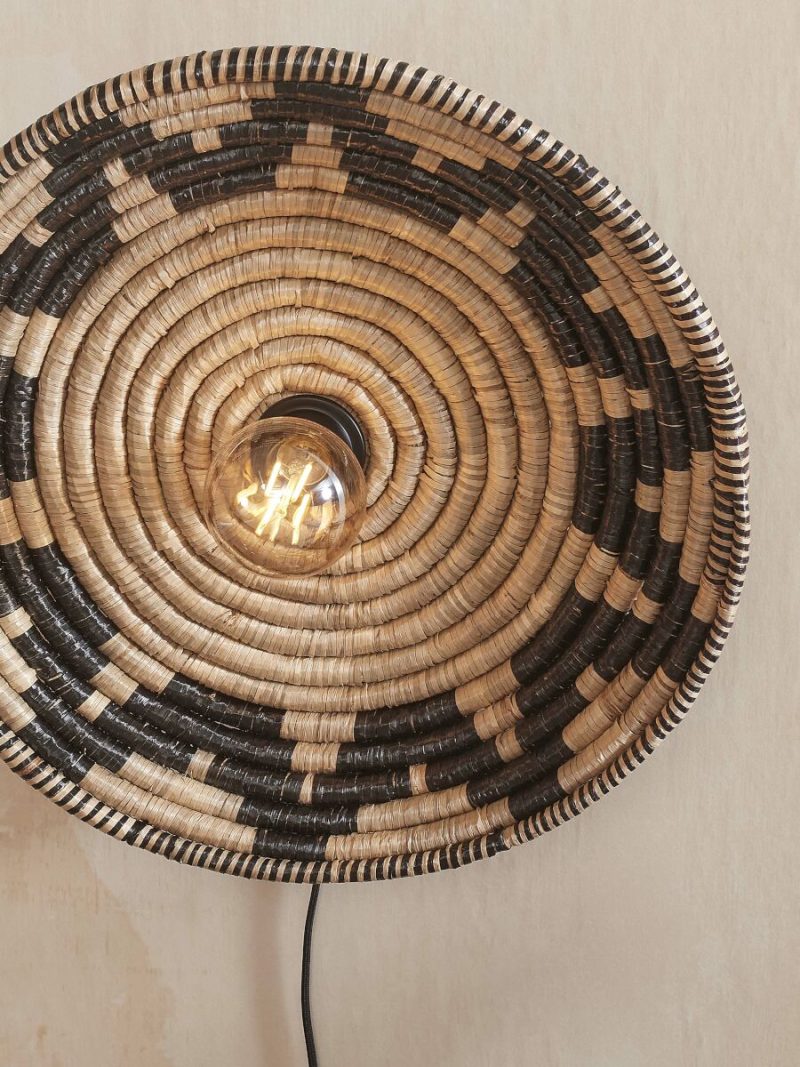 Lámpara de pared boho de esparto negro/natural GOOD&MOJO Andros - Imagen 5