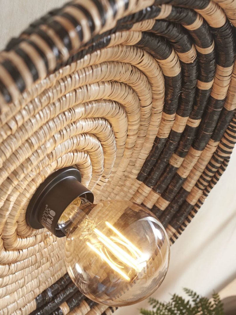 Lámpara de pared boho de esparto negro/natural GOOD&MOJO Andros - Imagen 6