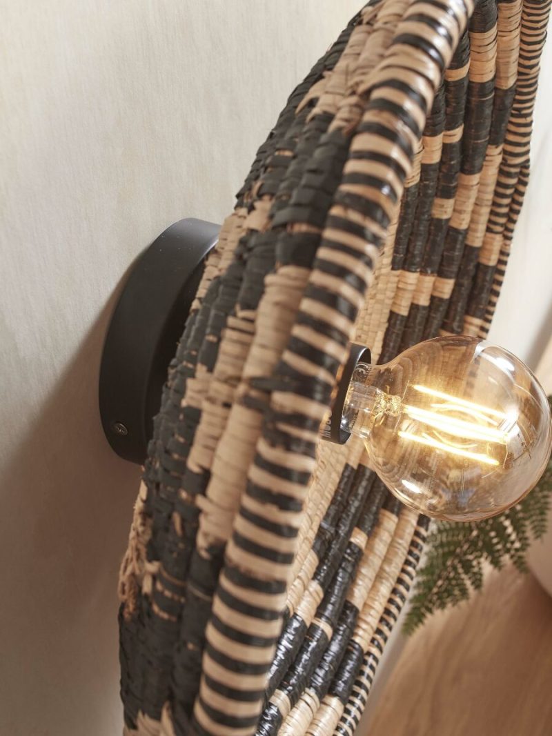 Lámpara de pared boho de esparto negro/natural GOOD&MOJO Andros - Imagen 9