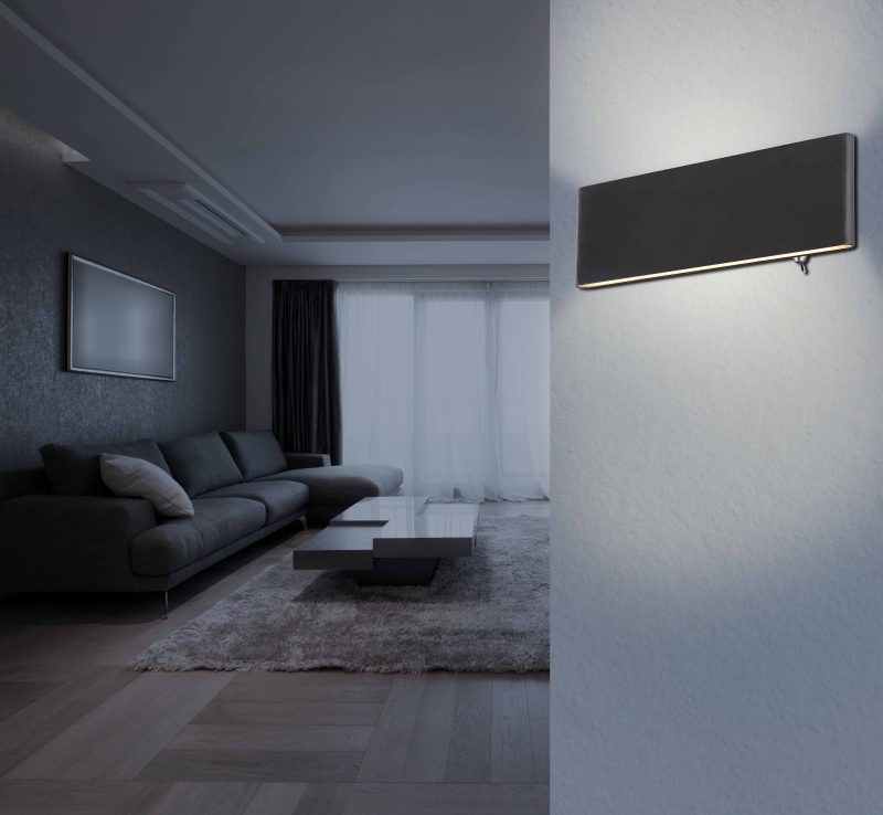 Lámpara de pared moderna negra rectangular Globo Siegfried - Imagen 3