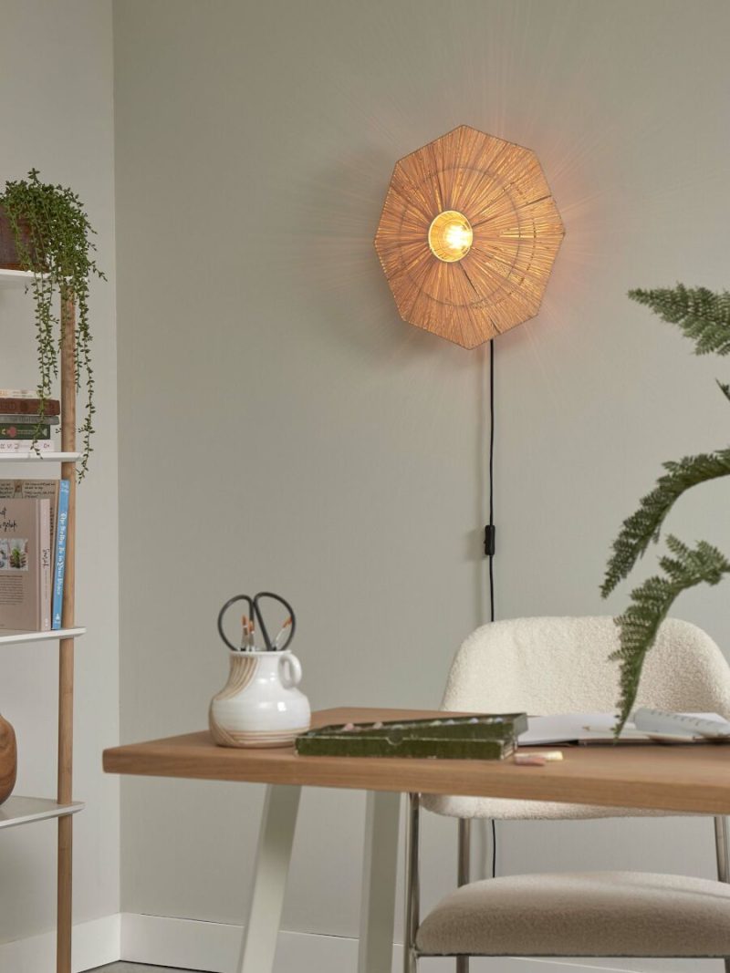 Lámpara de pared rafia natural GOOD&MOJO Panama - Imagen 4