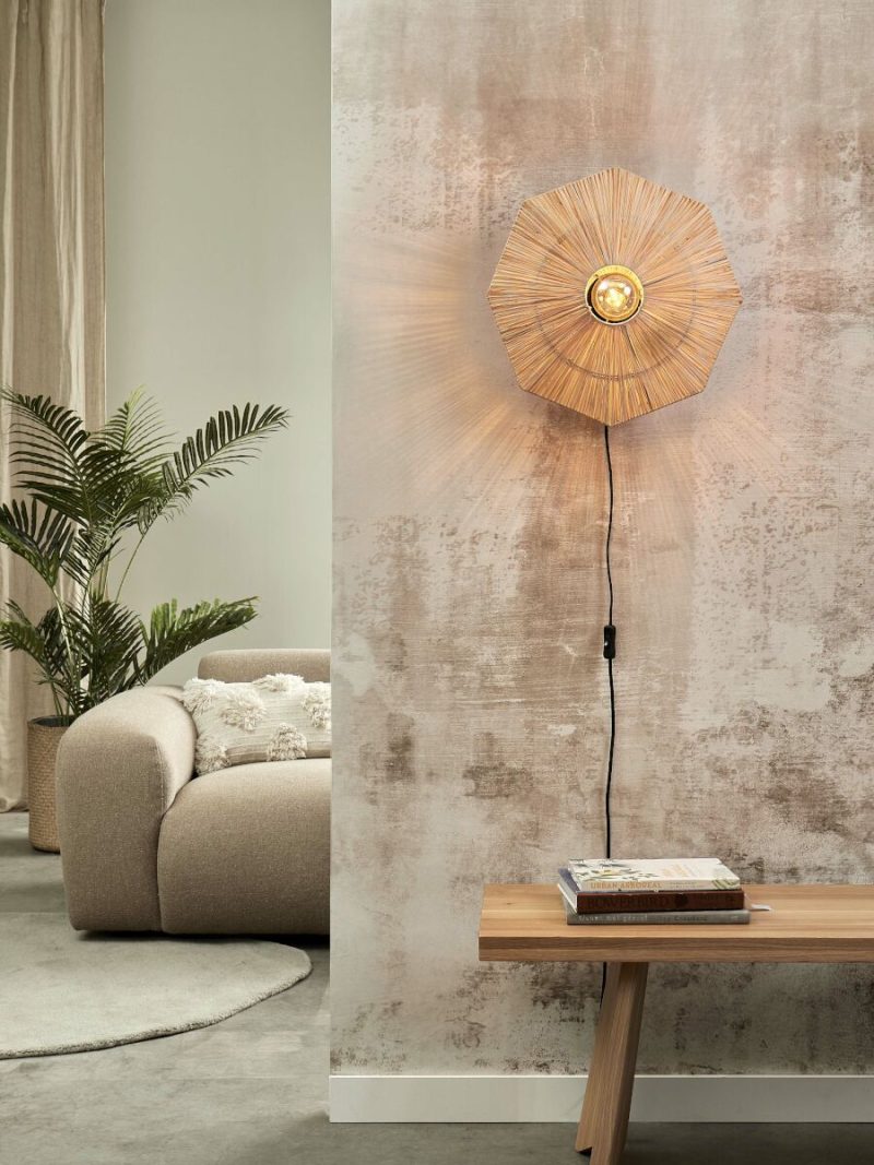Lámpara de pared rafia natural GOOD&MOJO Panama - Imagen 5