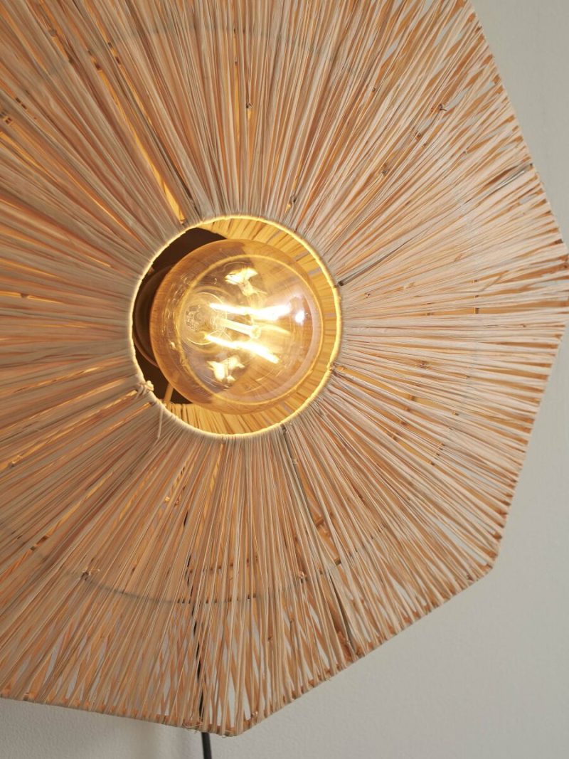Lámpara de pared rafia natural GOOD&MOJO Panama - Imagen 8
