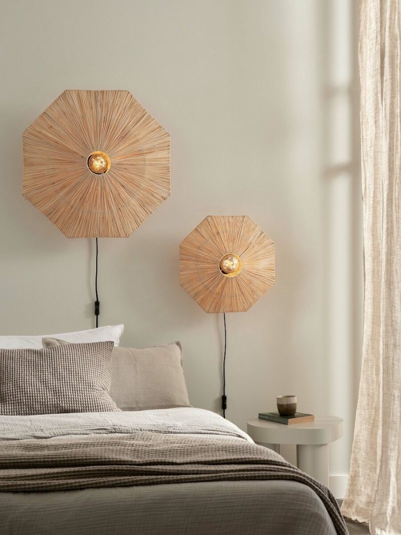 Lámpara de pared rafia natural octogonal L GOOD&MOJO Panama - Imagen 2