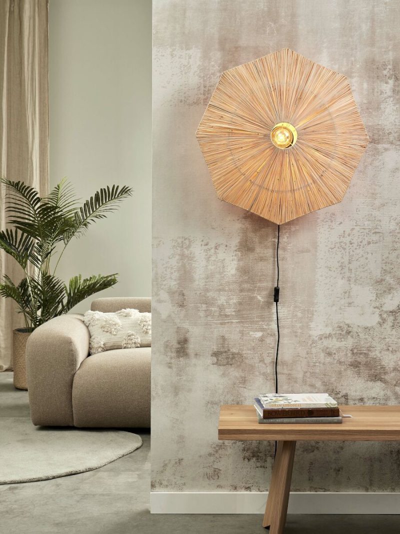 Lámpara de pared rafia natural octogonal L GOOD&MOJO Panama - Imagen 5