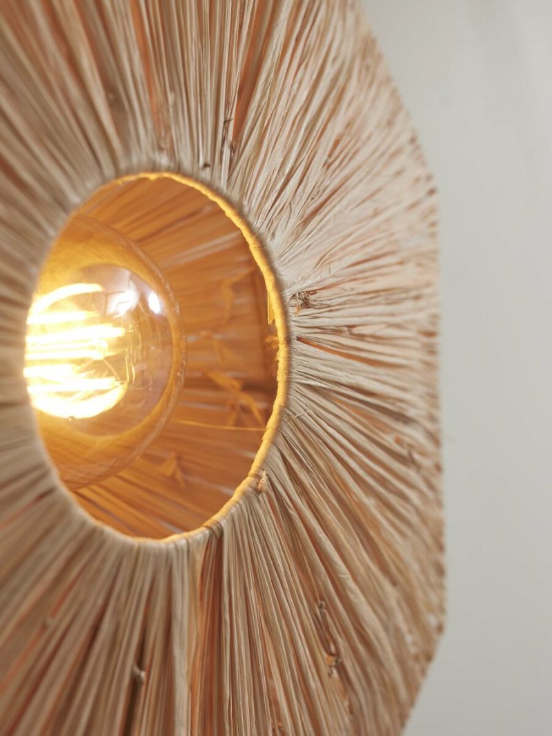 Lámpara de pared rafia natural octogonal L GOOD&MOJO Panama - Imagen 7