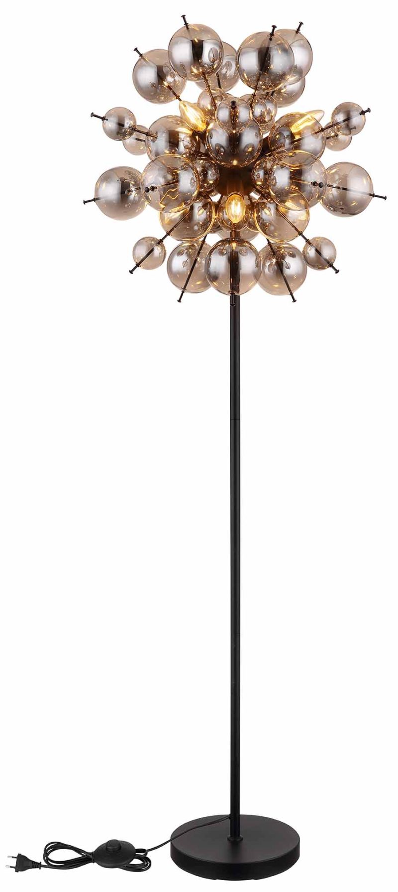 Lámpara de pie Art Déco de metal negro Globo Udo - Imagen 4