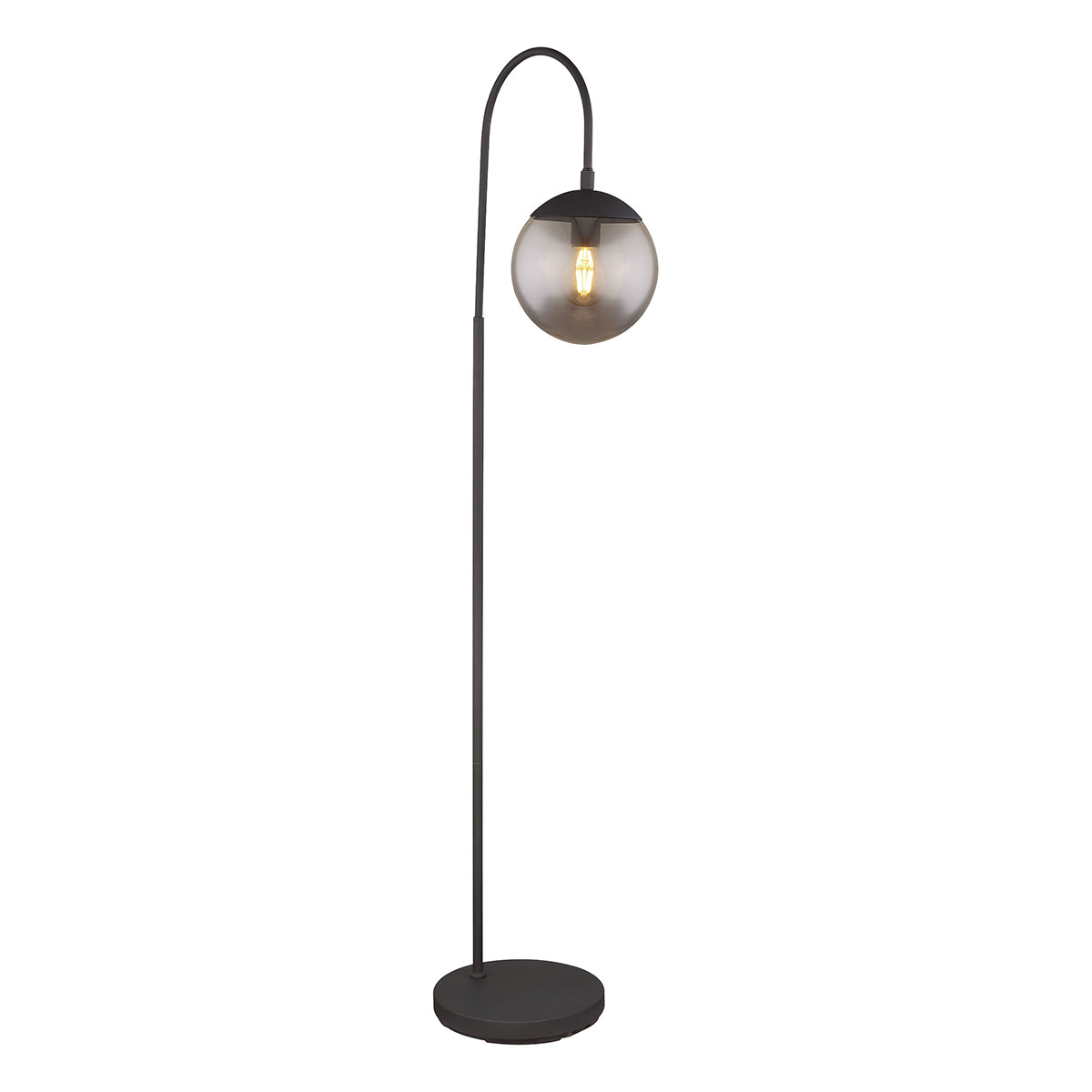 Lámpara de pie moderna de metal negro Globo Blama