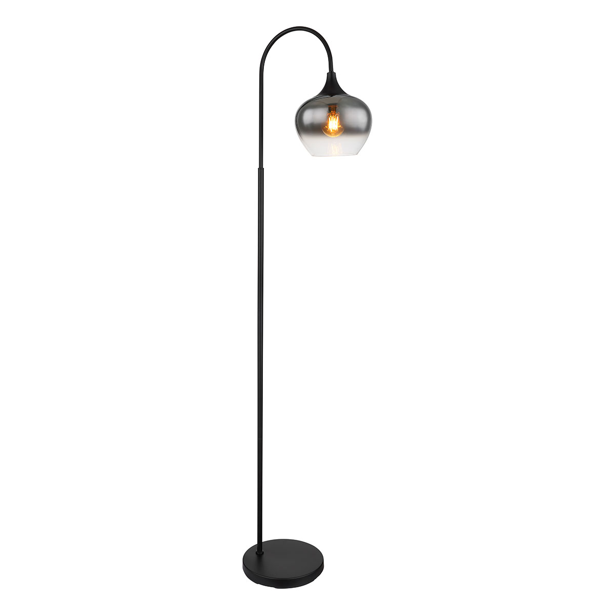 Lámpara de pie moderna negra de metal Globo Maxy
