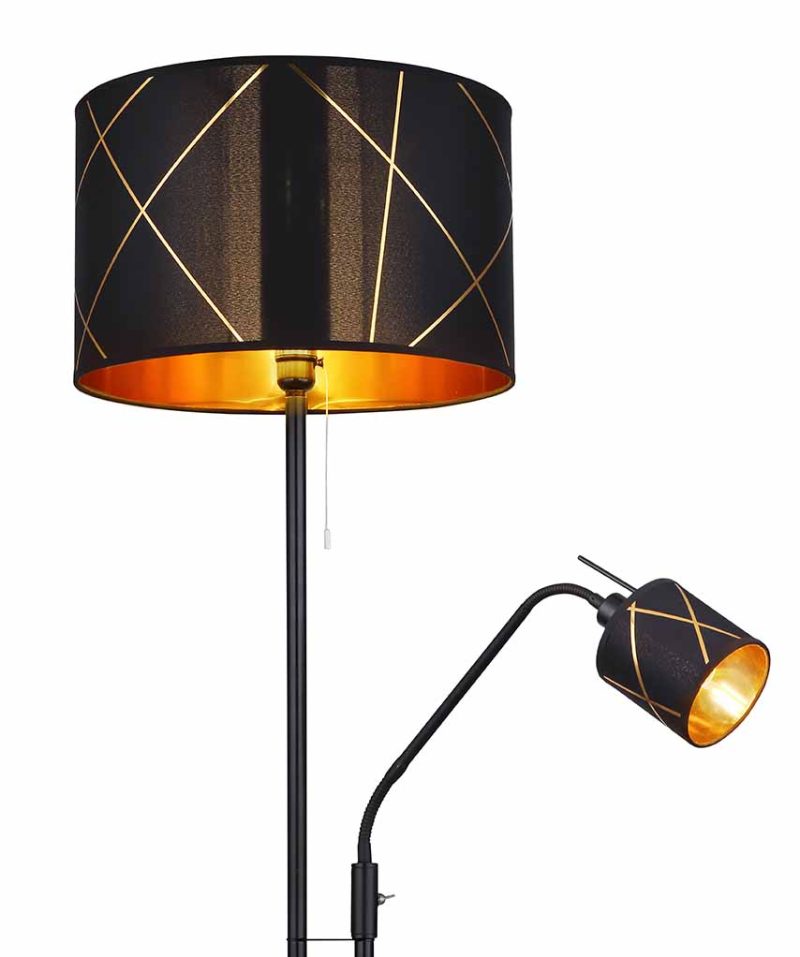 Lámpara de pie retro de metal negro Globo Bemmo - Imagen 2