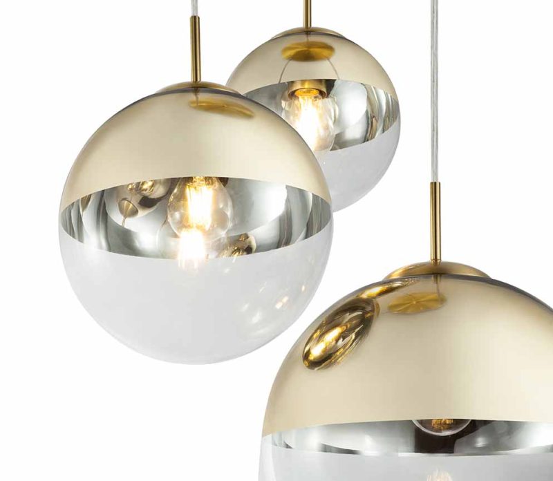Lámparas colgantes clásicas de metal dorado Globo Varus - Imagen 2