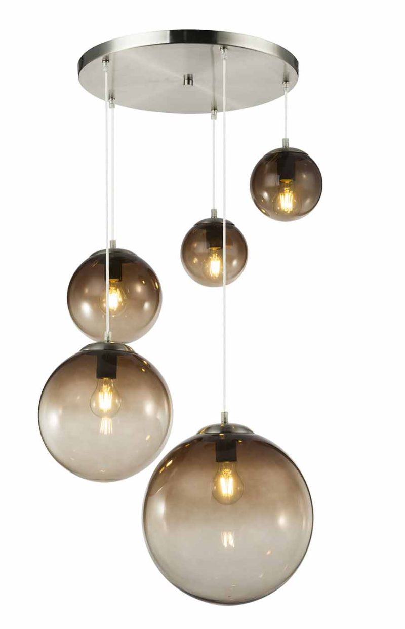 Lámparas colgantes modernas de metal cromado Globo Varus - Imagen 2