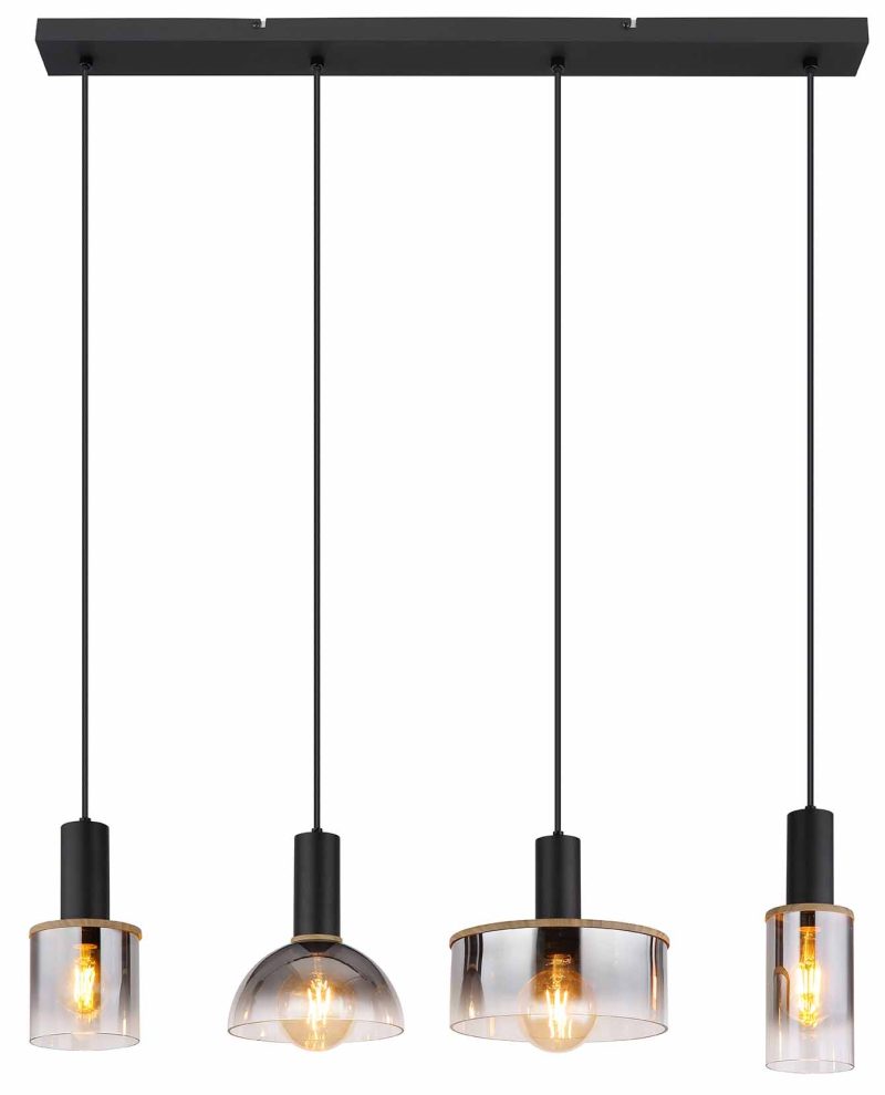 Lámparas colgantes modernas de vidrio y metal negro Globo Classis - Imagen 2