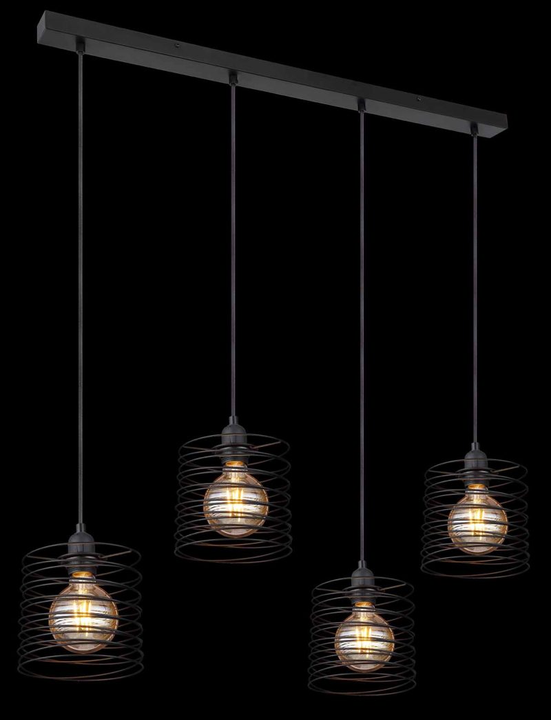 Lámparas colgantes retro de metal negro con espirales Globo Tilly - Imagen 4