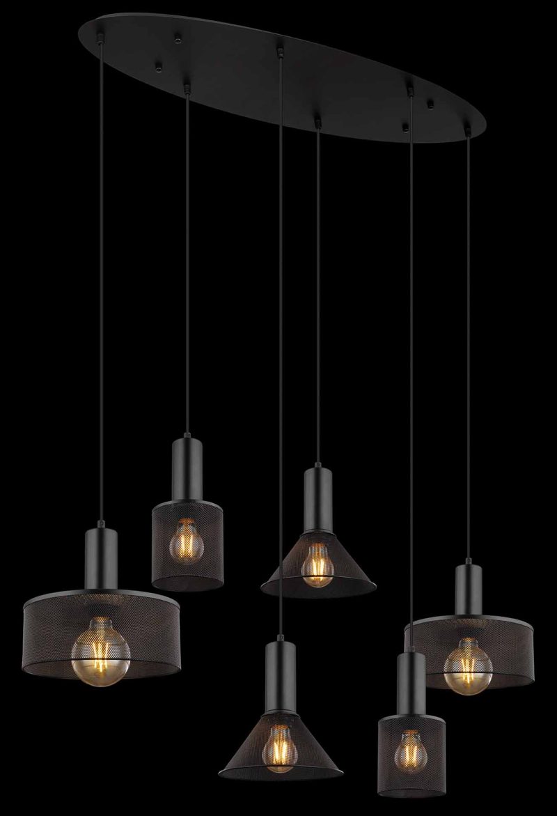 Lámparas colgantes retro negras de metal Globo Jedd - Imagen 4