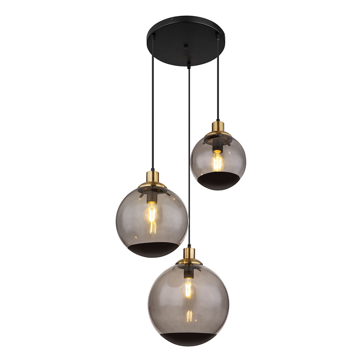 Lámparas colgantes retro negras de metal Globo Potter