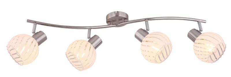 Spot alargado de 4 luces de níquel con esferas de vidrio Globo Willy - Imagen 2