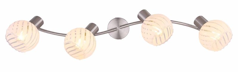 Spot alargado de 4 luces de níquel con esferas de vidrio Globo Willy - Imagen 3