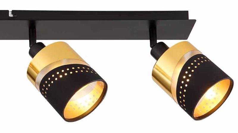 Spot alargado de 4 luces negro/oro Globo Or - Imagen 4