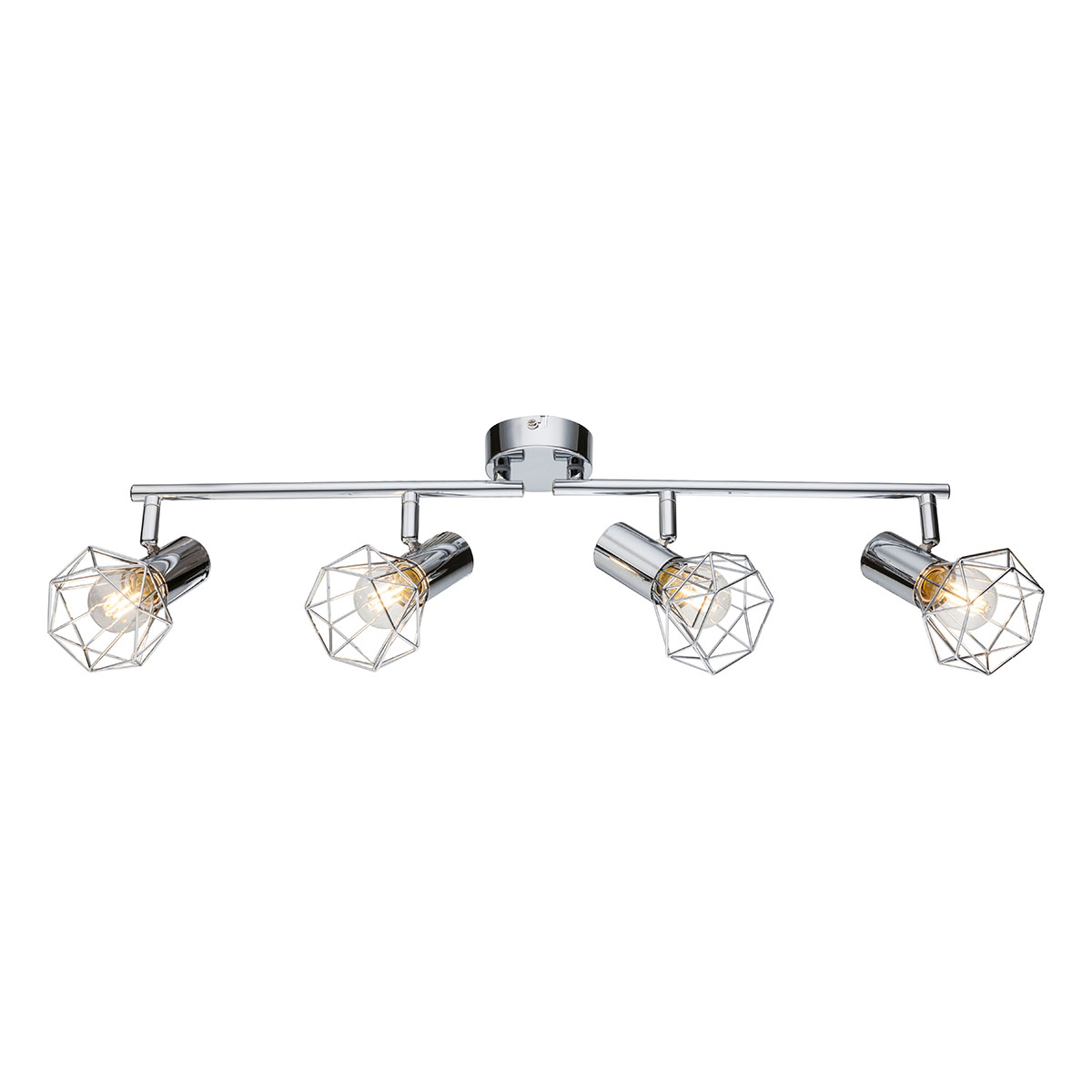 Spot cromado con capucha de rejilla de 4 luces Globo Xara I
