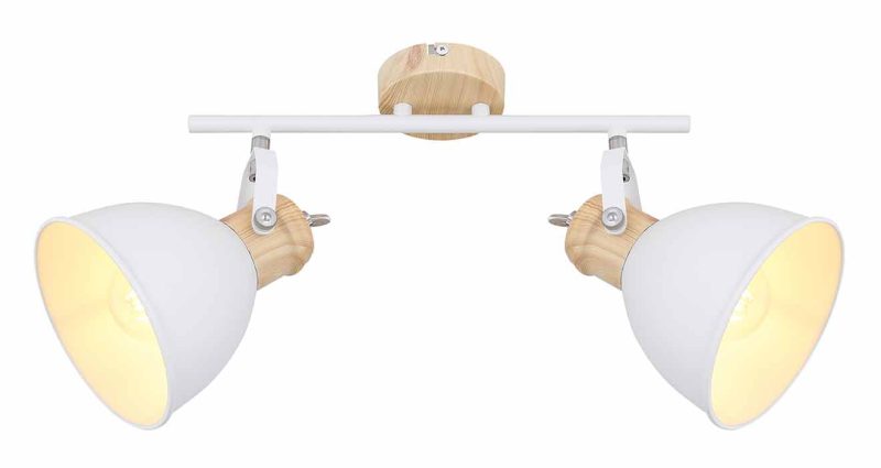 Spot escandinavo de 2 luces blanco/natural Globo Wiho - Imagen 2