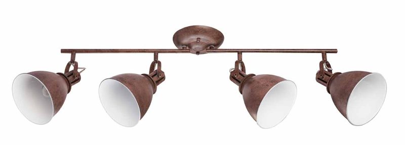 Spot industrial marrón de 4 luces con capucha de linterna Globo Giorgio - Imagen 2