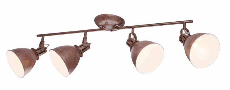 Spot industrial marrón de 4 luces con capucha de linterna Globo Giorgio - Imagen 3