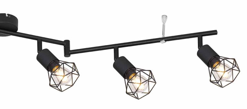 Spot negro de 6 luces con capucha de rejilla Globo Xara I - Imagen 2