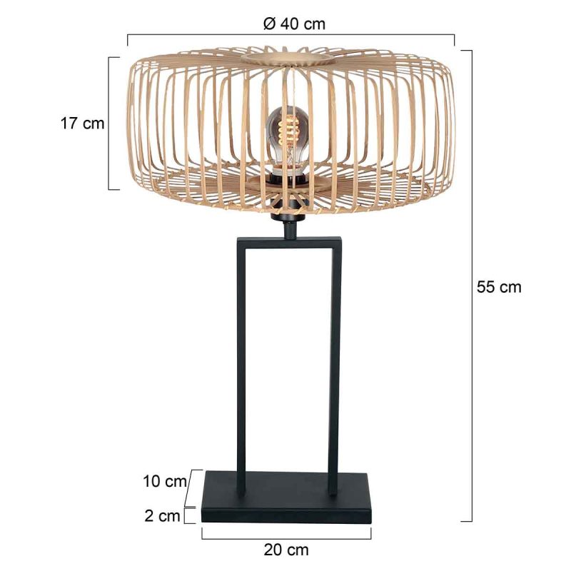 Lámpara de mesa negra con estructura industrial Steinhauer Stang - Imagen 5