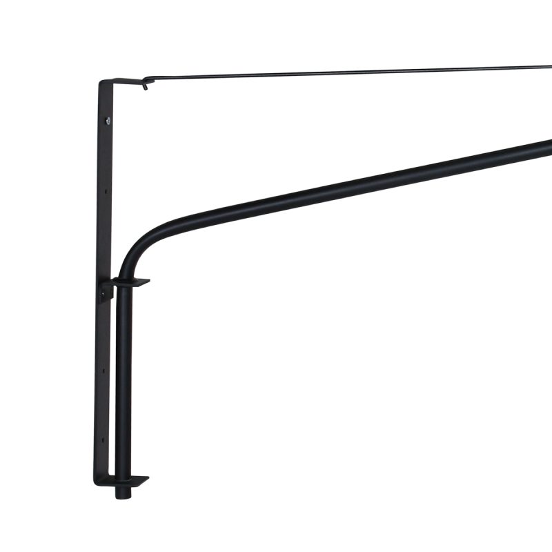 Lámpara de pared de arco largo negro con pantalla natural Steinhauer Elegant Classy - Imagen 3