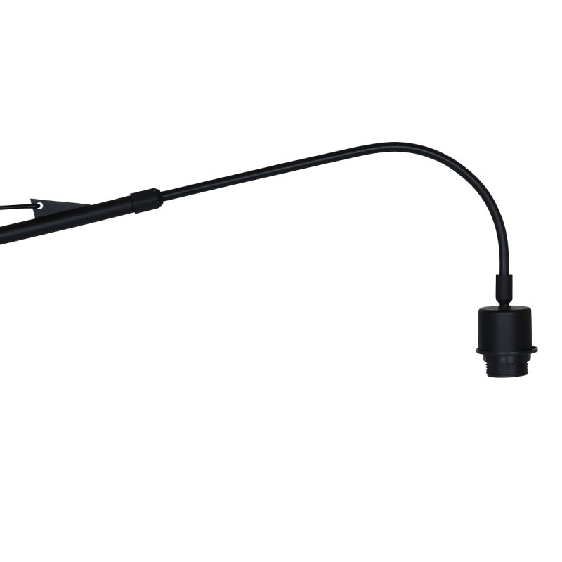 Lámpara de pared de arco largo negro con pantalla natural Steinhauer Elegant Classy - Imagen 4