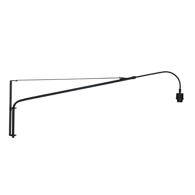 Lámpara de pared de arco largo negro con pantalla natural Steinhauer Elegant Classy - Imagen 7