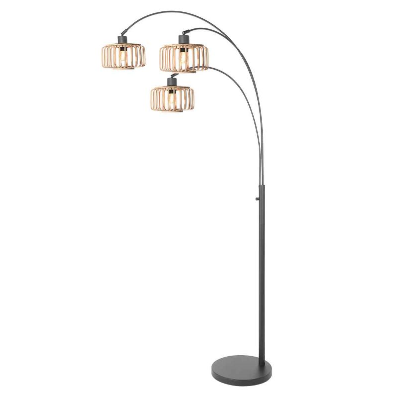 Lámpara de pie de metal negro con 3 luces Steinhauer Sparkled Light - Imagen 2
