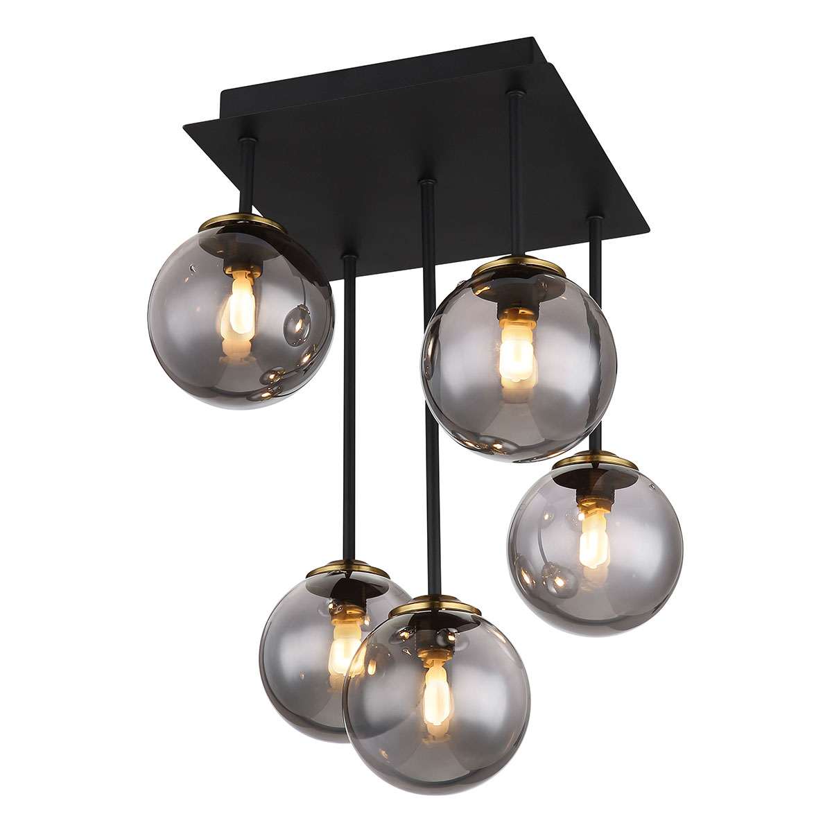 lámpara-de-techo-5-bolas-de-vidrio-ahumado-vertical-negro/metal-globo-jorge-56136-5d