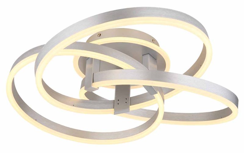 Lámpara de techo aluminio color acero trenzado de anillo Globo Herwig - Imagen 3
