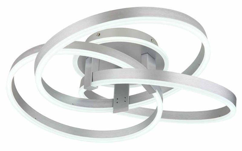 Lámpara de techo aluminio color acero trenzado de anillo Globo Herwig - Imagen 4