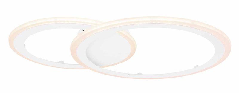 Lámpara de techo blanco metal acrílico forma doble anillo Globo Fenna - Imagen 2