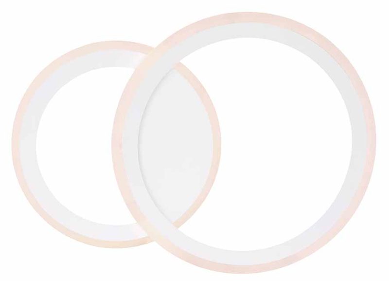 Lámpara de techo blanco metal acrílico forma doble anillo Globo Fenna - Imagen 3