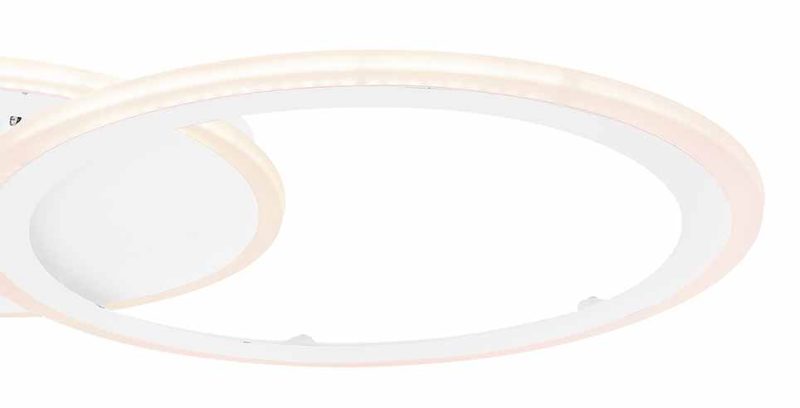 Lámpara de techo blanco metal acrílico forma doble anillo Globo Fenna - Imagen 4