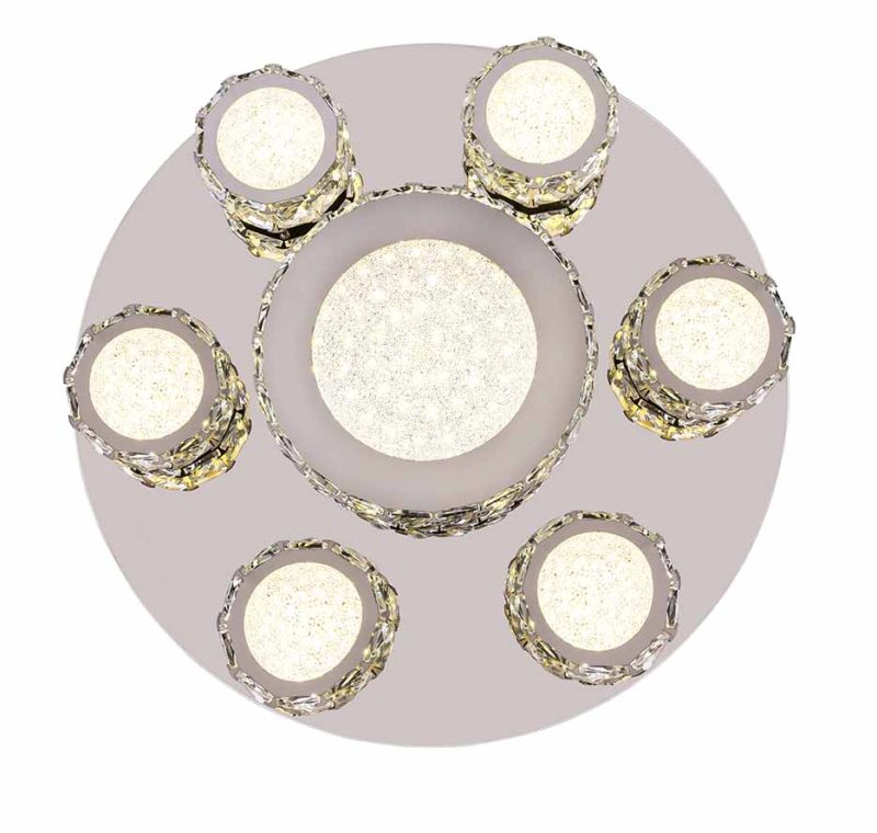 Lámpara de techo cromada/cristal acrílico con 7 luces Globo Amur - Imagen 2