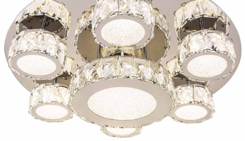 Lámpara de techo cromada/cristal acrílico con 7 luces Globo Amur - Imagen 3