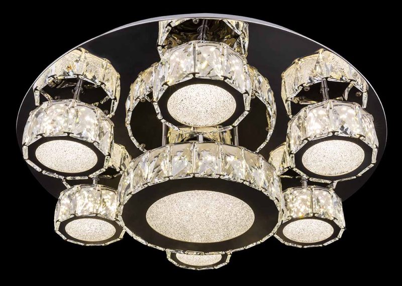 Lámpara de techo cromada/cristal acrílico con 7 luces Globo Amur - Imagen 4