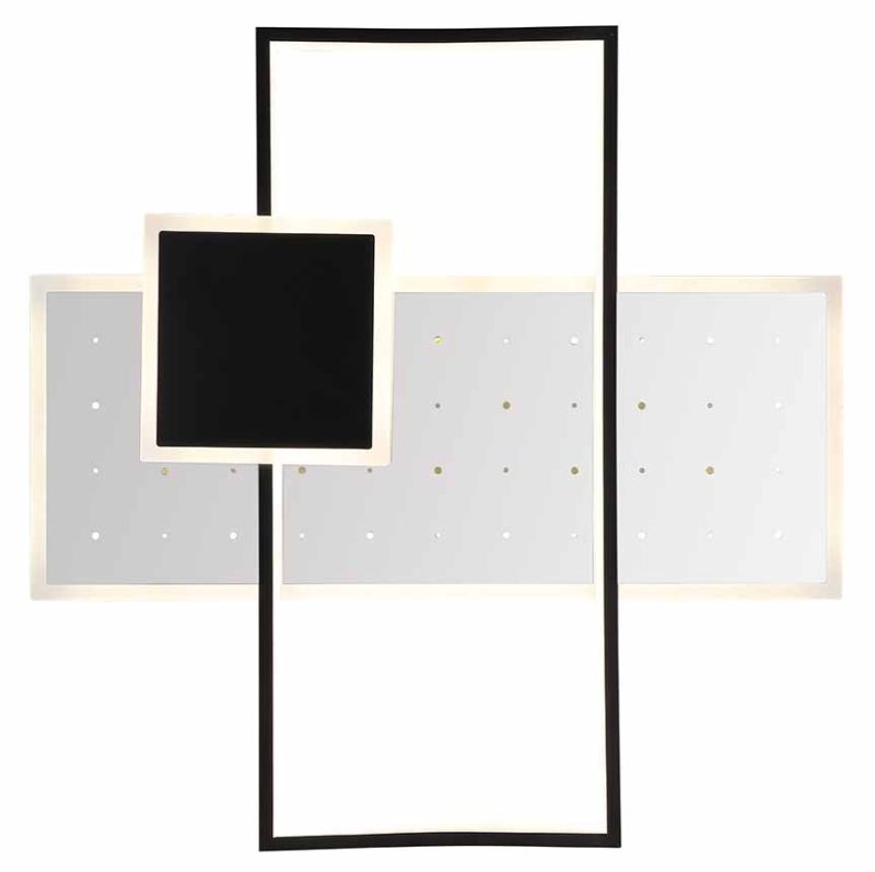 Lámpara de techo diseño negro/blanco angular Globo Dabby - Imagen 3