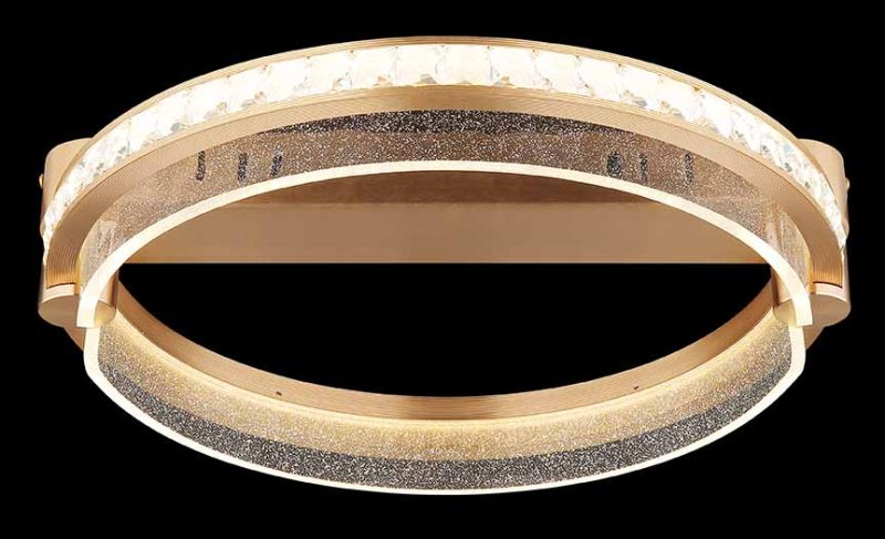 Lámpara de techo dorada en forma de anillo cristales Globo Blondie - Imagen 4