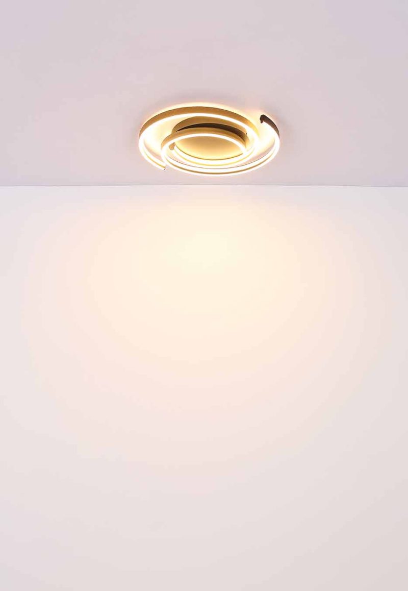 Lámpara de techo espiral redonda negro/aspecto madera Globo Maika - Imagen 4