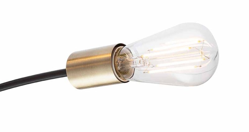 Lámpara de techo flexible de 6 luces negra/latón L Globo Sarini - Imagen 4