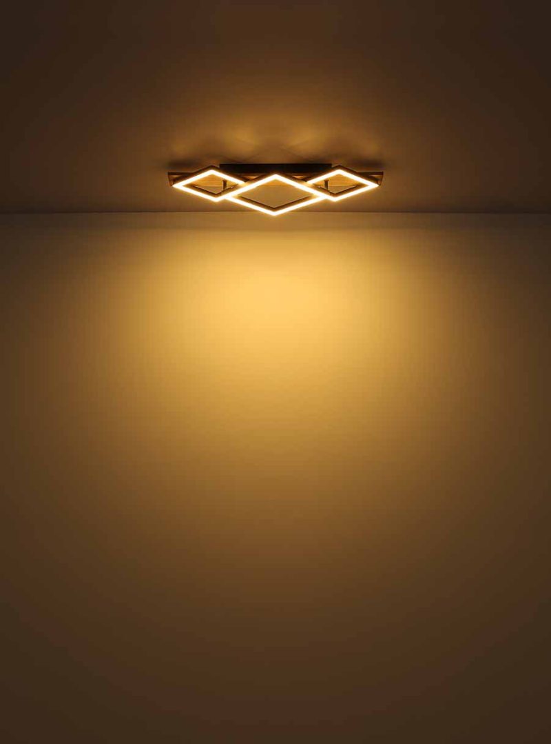 Lámpara de techo geométrica de 3 luces negro/marrón Globo Beatrix - Imagen 4
