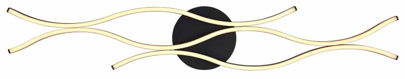 Lámpara de techo largo ondulado negro/aspecto madera Globo Geronimo - Imagen 3