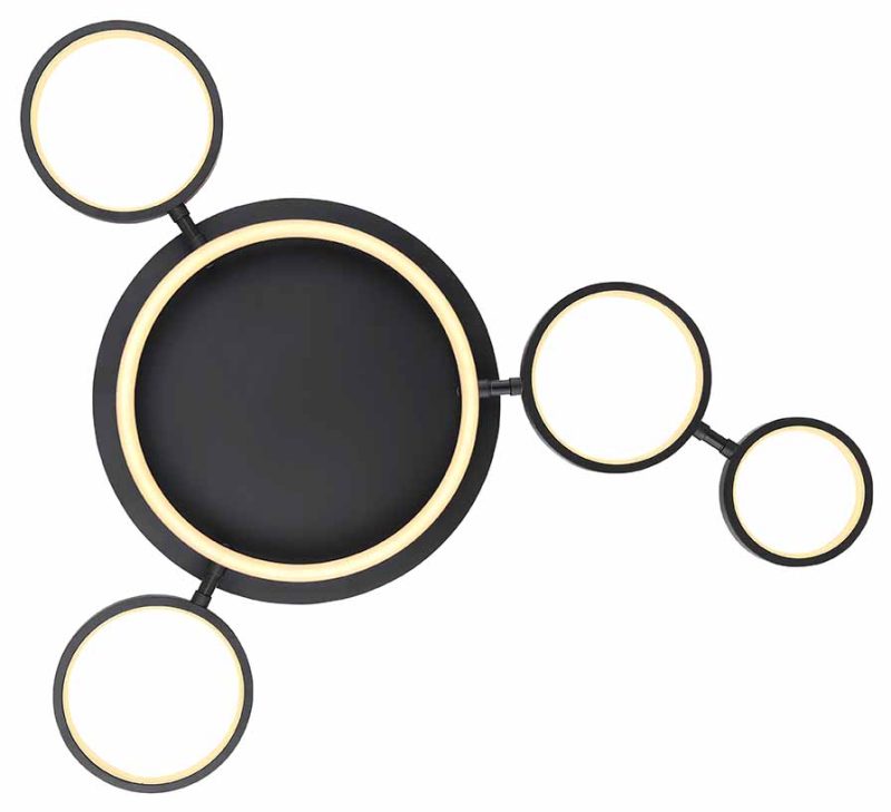 Lámpara de techo moderna de metal negro Globo Antonius - Imagen 2