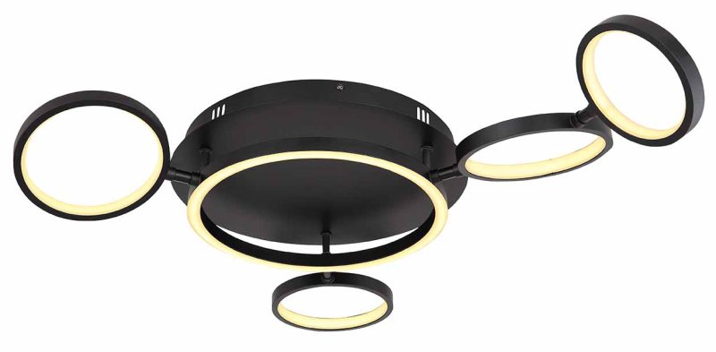 Lámpara de techo moderna de metal negro Globo Antonius - Imagen 4